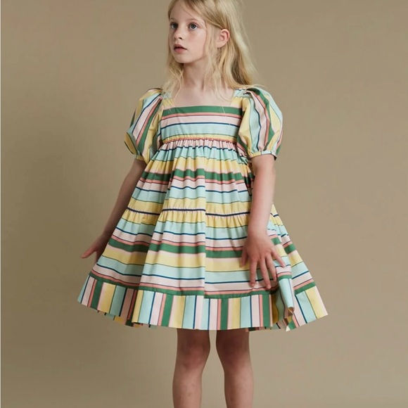 The Middle Daughter Striped Cotton Puff Sleeve Dress. Size 5 years old. - Picture 10 of 13